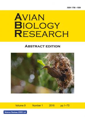 Avian Biology Research Abstract Edition, Volume 9, Issue 1