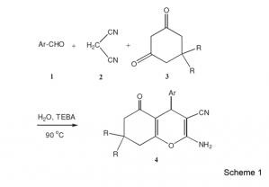 Free from the archives - One-pot synthesis of 2-amino-4-aryl-5-oxo-5,6,7,8-tetrahydro-4H-1-benzopyran-3-carbonitriles in aqueous media