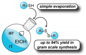 Simple conversion of thiols to disulfides in EtOH under ambient conditions without using any catalyst or additive